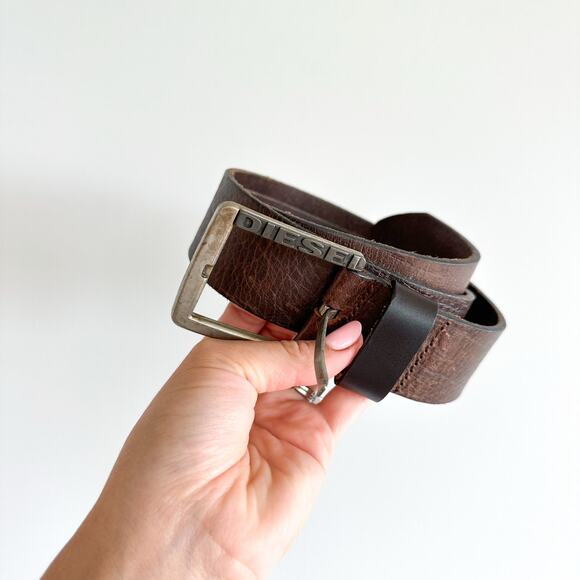 Vintage DIESEL Leather Belt 32" Brown - Picture 1 of 6